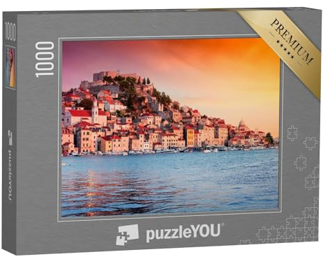 puzzleYOU: Puzzle 1000 Teile „Altstadt von Sibenik bei Sonnenuntergang, Kroatien“ – aus der Puzzle-Kollektion Kroatien