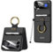 BaiFu Coque pour Galaxy Z Flip 3, avec Anneau de Support, Stylet capacitif, Coque Pliable pour Samsung Galaxy Z Flip 3 5G