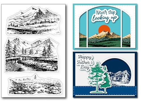 arriettycraft Natürliche Landschaft Berge Flüsse dekorative klare Stempel für Kartenherstellung und DIY Scrapbooking