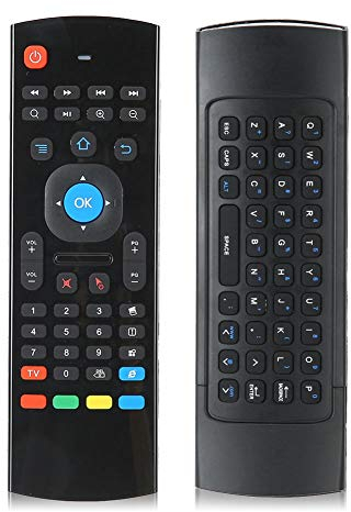 Wireless & Kabellose 2,4GHz TV Fernbedienung für Android Smart TV Box – Spielgriff mit Bewegungserkennung IR Lernen Anti Shake Plug and Play (Schwarz)