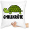 Kissen 40x40 Zierkissen - Statement - Chillkröte - 40 x 40 cm - Weiß - mit Spruch Statements kröte sitzkissen sprüche chill Turtle Turtles Chiller chillen schildkröte schildkröten schildkroete