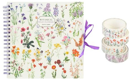 Grupo Erik Scrapbook Set: Fotoalbum zum selbstgestalten und Washi Tape Set Scrapbook Klebeband Wild Flowers