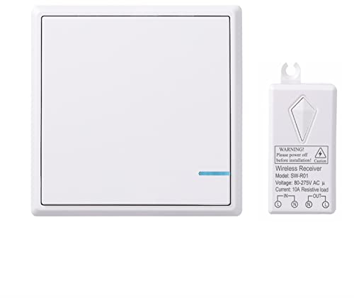 Lancoon Interruptor De Luz Inalámbrico, 80-275v Receptor Sin Cableado No Necesita WiFi Programable Y Expandible Para Iluminación Del Hogar Electrodomésticos