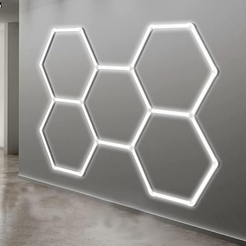 KHELSE Sechskant Garagenlicht, 24 Packungen LED-Lichter, 6500lm 144w 5 Grid Super helle Garagendeckenleuchten, Auto-Details Licht für Lagerhouse-Werkstatt