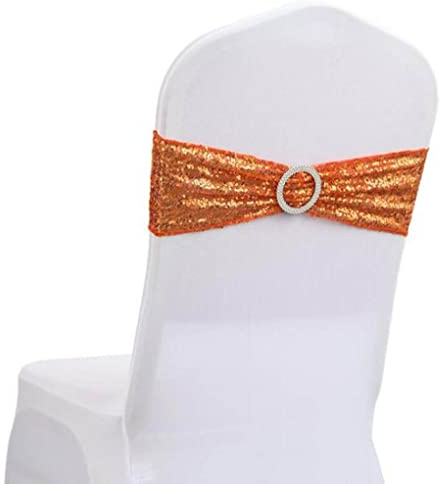 IsolaY Stuhl Elastikband Gold Pailletten Stuhl Krawatte Hochzeit Stuhl Knoten Dekoration Hotel Bankett Dekoration,1,50St
