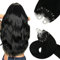 YoungSee 20inch Micro Hair Extensions Jet Black Micro Loop Hair Extensions Human Hair Black Reflections Cold Fusion Transparent Line Instant Length No Tangle Stylish Long Lasting Natural Remy 50s 50g