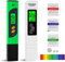 Uwelliky PH Messgerät + TDS Messgerät Set, 4 in 1 Pool Thermometer Wasser Tester mit Hintergrundbeleuchtung, Digital EC Temperatur Tester für Trinkwasser, Schwimmbad, Aquarium, Labor