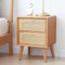 PERTID Moderner Nachttische, Nachtschrank mit Rattan Schublade, Stilvoller Beistelltisch für Schlafzimmer und Wohnzimmer, Minimalistischer und Praktischer Beistelltisch für Schlafzimmer