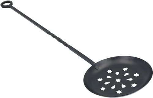 Unibos Chestnut Roaster Loop Twisted Fire Wood Burner Steel Metal 600mm Roasting, Cast Iron Chestnut Roaster with Twist Handle