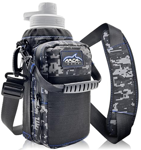 Arca Gear 32 oz Hydro Carrier - Insulated Water Bottle Sling w/Carry Handle, Shoulder Strap, Wallet and Two Pouches - The Perfect Flask Accessory (Digital Camo)