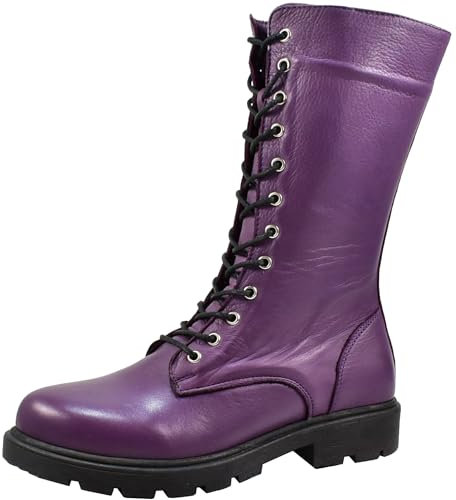 Andrea Conti Damen Stiefelette Schnürstiefel moderne Farben lässig Trend 0022823, Größe:40 EU, Farbe:Violett