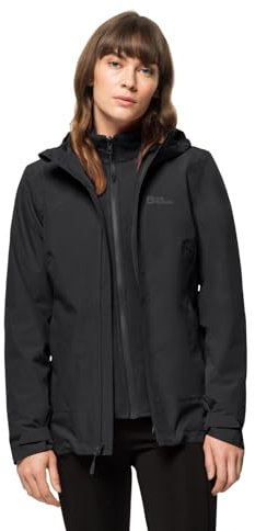 Jack Wolfskin Damen Moonrise 3in1 Jkt W, Schwarz, 3XL EU