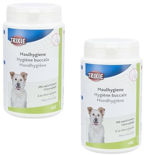 Trixie Maulhygiene | Doppelpack | 2 x 220 g | Kann die Maulhygiene von Hunden unterstützen | Kann hilfreich Sein um Maulgeruch und Zahnstein vorzubeugen | Mit Chlorophyll