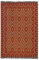 green looop Indischer Kelim Teppich Handgewebte Raffinesse für das Wohnzimmer oder Schlafzimmer - Clare (80 x 150 cm, rost rot)