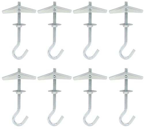 Hordion Confezione da 8 ganci da soffitto in cartongesso, resistenti, con molla a levetta, ganci per appendere piante