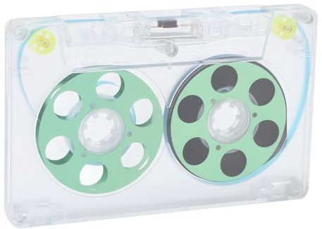 Tosuny Blanko Audiokassette von Rolle zu Rolle, Tragbare Boombox Kassetten, 46 Minuten Kassette aus Aluminiumspule, Transparente, Leere Audioaufnahmekassette für Musikaufnahmen (Green)