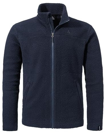 Schöffel Herren CIRC Fleece Jk Style Purga MNS, kreislauffähige Fleecejacke aus kuscheligem Sherpa Fleece, wärmende, schnell trocknende Outdoor Jacke mit fast 100 % Recyclingfähigkeit, navy blazer, 52