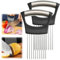 Soporte para rodajas de cebolla de acero inoxidable, rebanador de limón, cortador de verduras, herramienta auxiliar para cortar cuchillos de cocina, herramientas de cocina para el hogar para carne (2)
