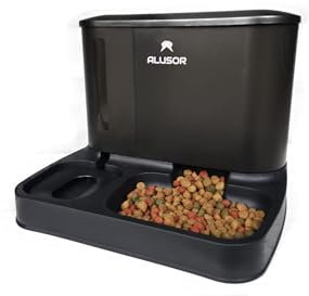 Comedero Gatos automático Dispensador Comida Gato y Perro sin Pilas con Capacidad de 2.8 y 1 L