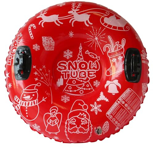Heavy-Duty Inflatable Snow Tube Sled with Handles, Bottom Protection for Winter Sports, Outdoor Activities, Sledding