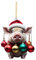Weihnachtsdeko Weihnachten Schwein Anhänger Schwein Weihnachtsbaumschmuck Lustige 2D Acryl Anhänger Christbaumschmuck Geschenk für Schweineliebhaber Autospiegel Anhänger Weihnachtsschmuck