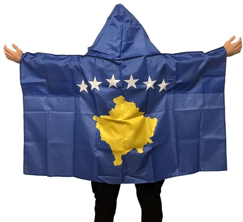 Kosovo Bodyflagge Premium Qualität aus fein Polyester - Kosovo Bodyflag - Kosovo Umhängeflagge - Kosovarische Flagge - Kosovo Flagge - Kosovo Flag - Flamuri i Kosovës