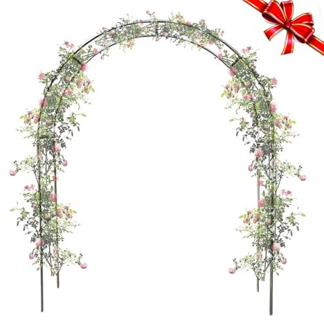 Stainless Steel Garden Arch for Climbing Plants Roses Vegetables 2.6x2.4m Archway Decor for Outdoor Decoration