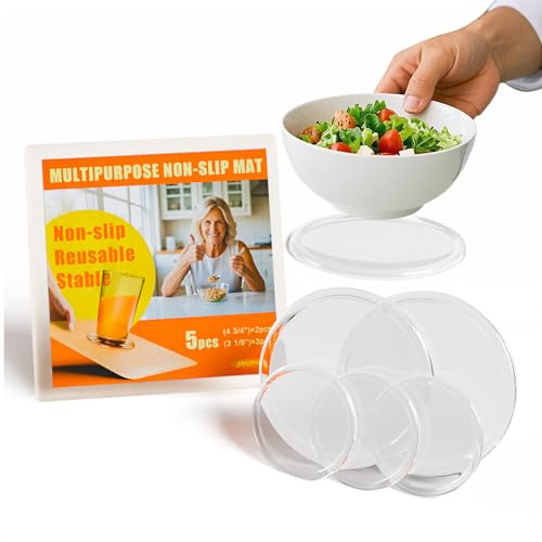 Multipurpose Non-Slip No Spill Reusable Sticky Mat, Fix Dinnerware Firmly, Aids for Disabled, Parkinsons, Dementia | Handicap Accessories for Daily Living, One Handed Gadgets