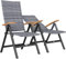 Outsunny Folding Garden Chairs Set of 2, 5-level Reclining PE Rattan Garden Dining Chairs with Wood Armrests, High Back and Steel Frame for Outdoor, Patio, Terrace, Porch, Light Grey