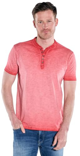 engbers Herren Herren Henley-Shirt Uni, Hellrot, 38970, Hellrot in Größe XL