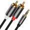 deleyCON 10m Klinke zu Cinch RCA Kabel 3,5mm Audiokabel Wandler Kabel Handy und Smartphone an HiFi-Receiver 3,5mm AUX Klinke auf Cinch Stecker (Extra Dünn & Flexibel)