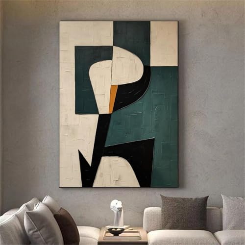 IHHGNB Peinture contemporaine sur toile, art mural abstrait moderne, textures géométriques, tons terreux, impressions sur toile, affiches, 80 x 120 cm (31 x 47 pouces), sans cadre