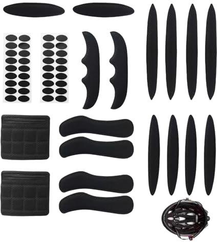 2 Sets Helmpolster Schaumstoff, Fahrradhelm Polster Ersatz Helmet Pads Ersatzpolster für fahrradhelm Universal Antikollisionsfutter Schwammschutz für Fahrrad- und Motorradhelme Geeignet