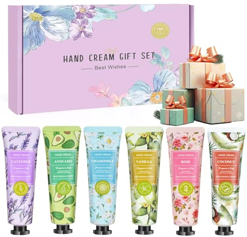 6 Pcs Handcreme Kleine Geschenk für Frauen, Handcreme Mini Männer 30g | Handcreme Für Sehr Trockene Hände Natürliche Feuchtigkeitscreme Set, Muttertag & Geburtstags Geschenk