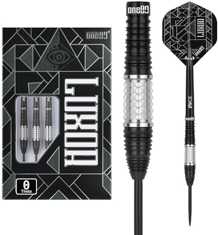 ONE80 Luxor II VHD 90% Tungsten Steel Darts Set – PVD beschichtete Steeltip Dartpfeile mit VHD Präzisions Grip für Bristle Dartboard & Wettkampf