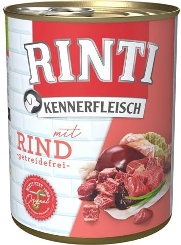 12er Pack Rinti Pur Kennerfleisch Rind 800g