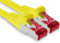 1aTTack.de - 1x 5m câble patch CAT6 S/FTP PIMF blindage câble réseau CAT.6 RJ45 câble Ethernet routeur LAN DSL commutateur modem panneau de brassage - jaune - 1 pièce