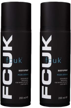 FCUK URBAN Deodorising Body Spray 200ml ~ Pack of 2, Men