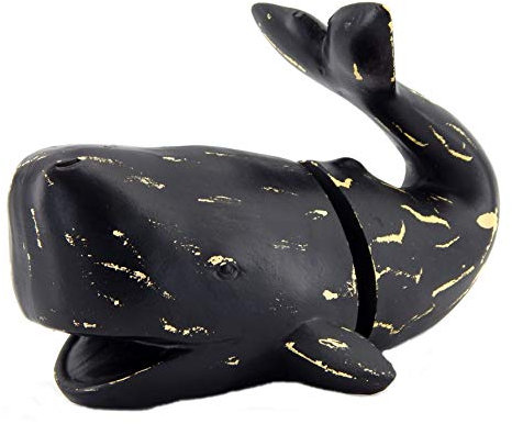 Bellaa Dekorative Buchstütze, Wal, Retro, Küste, Heimdekoration, einzigartige Buchstützen, Fisch, nautisches Meeresleben, Ozean, Vintage, rustikal, abgenutzt, Landhaus, Bücherregal, 17,8 cm