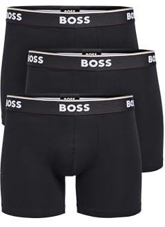 BOSS Herren Power Boxershorts mit Auffälligem Logo, 3er-Pack Retroshorts, Black Noir, XX-Large (2er
