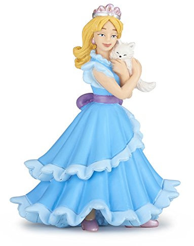 Papo 39125 Bezaubernde Welt, Prinzessin mit Katze, blau Figur, Mehrfarben