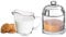 SOLAVIA Quality Glass Clear Transparent Sugar Bowl Dish & Milk Jug Creamer 200ml Set