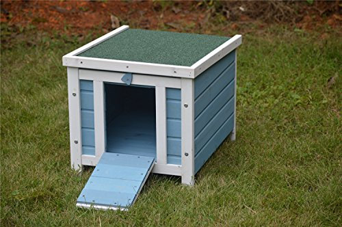 Bunny Business Cat/Puppy/Rabbit/Guinea Pig Wooden Hide House, 51 x 44 x 42cm, Blue