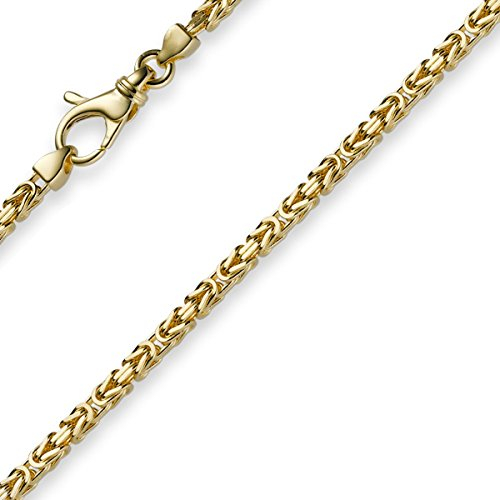 Schmuck Krone 2,5mm Kette Halskette Königskette aus 750 Gold Gelbgold 50cm Unisex Goldkette