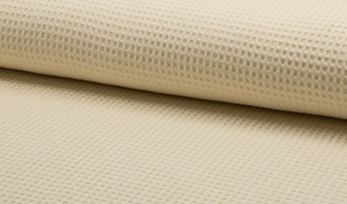 100% Cotton Waffel Waben Pique Stoff Ecru - Naturfarben, 1Mtr - 150cm x 100cm