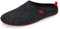 Andres Machado - Dynamic - Unisex-Hausschuh aus Naturwolle und Feinfilz mit anatomischer Sohle - Made in Spain -.EU 37 bis 47, Schwarz/Rot, 40 EU