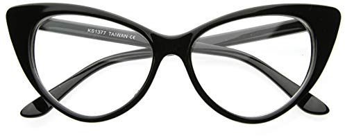 Cat Eye Womens Black Hot Fashion Clear Lense Nerd Geek Glasses Retro Style
