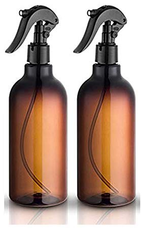 Afufu Flacons pulvérisateur - Plastique - Ambré - Premium - 500 ML avec gâchette de pulvérisation Fine Flacons réutilisables lot de 2