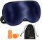 Viedouce Schlafmaske Seide Augenmaske,100% Hautfreundlich Frauen und Herren, Angenehme Ideal für Schlaf zu Hause Auf Reisen(Blau, 1 pack)