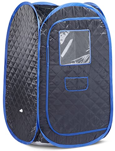 Portable Sauna Tent, Foldable One Person Full Body Spa for Detox Therapy Without Steamer - Black
